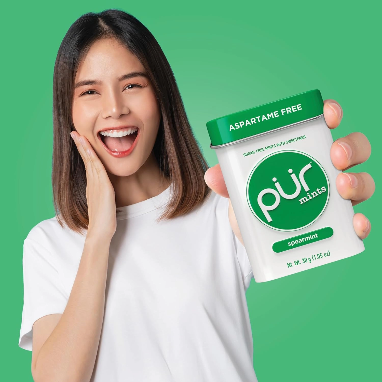PUR Mints | Aspartame Free Mints | Made with Xylitol | Sugar Free, Vegan, Gluten Free & Keto Friendly | Natural Spearmint Flavored Mints, 30 Pieces (Pack of 12)