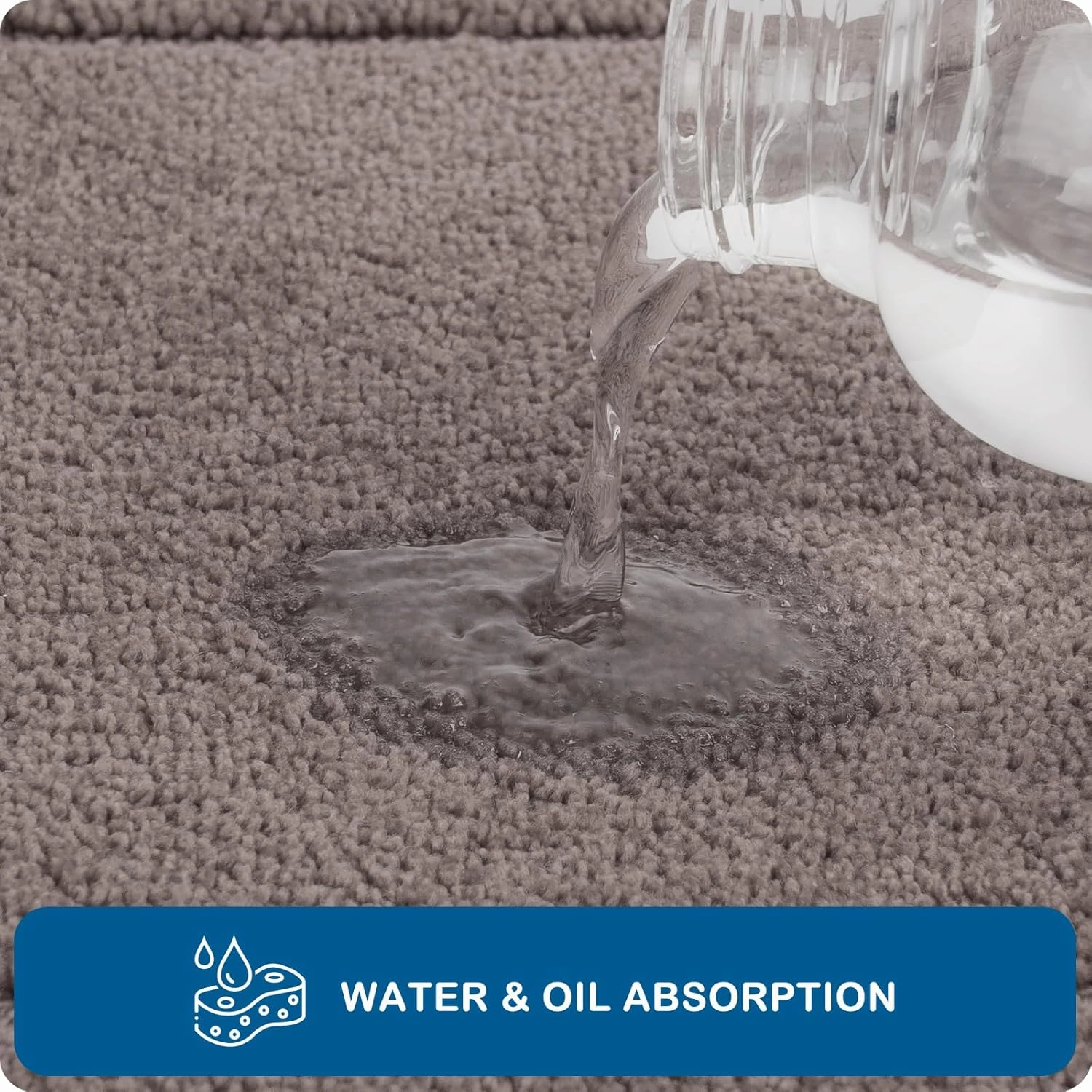 PURRUGS Machine Washable Kitchen Rug 24" x 35.5", Non-Slip/Skid Kitchen Runner Rugs & Floor Mats, Super Absorbent Soft Standing Mats for Kitchen, Sink & Laundry, Grayish Brown