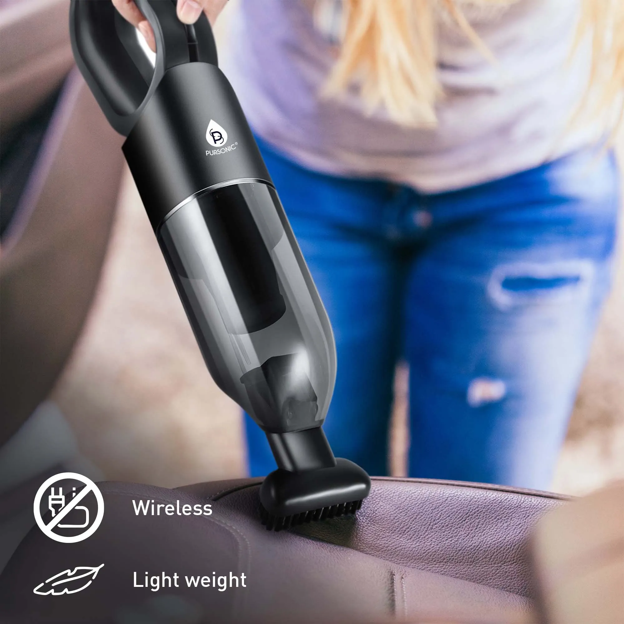 Pursonic Dual-Purpose Car & Handheld Vacuum Bundle – USB Rechargeable Cordless & Car Vacuum Cleaner Set