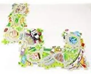 Puzzle Track Play Set - Battery-Operated Toy Vehicle & Floor Puzzle Play Mat - 16 Pc Sets - Police Car Themed Vehicle - Interchangeable Tracks - Create Up to 50 Combinations - by Ideas In Life