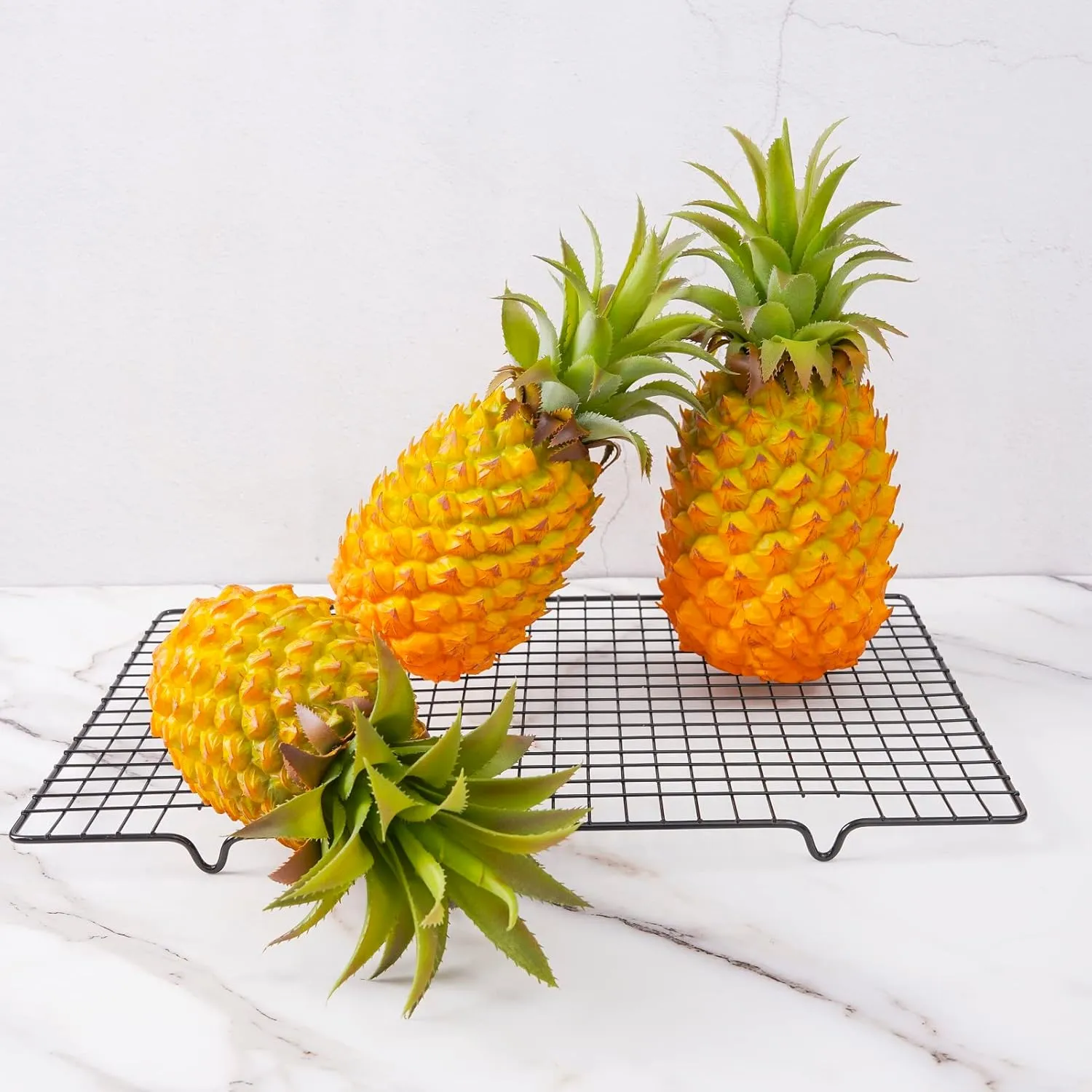 QIRMIZI 2 Pack Artificial Pineapple -Simulated Fruit Decoration, Lifelike Fake Fruit Model, Perfect for Home Decor, Kitchen, Party & Photography Prop – Realistic & Eco-Friendly,Yellow Large