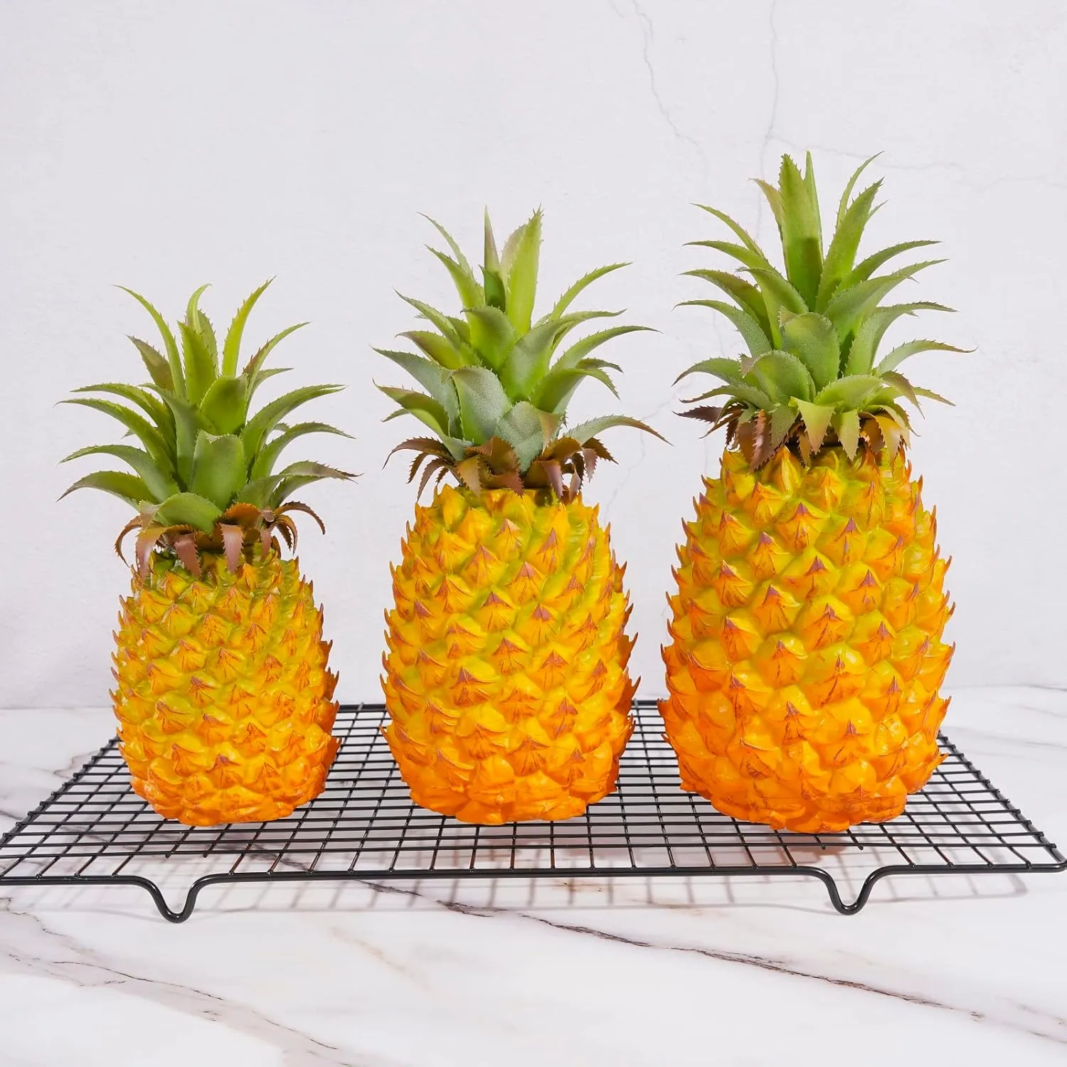 QIRMIZI 2 Pack Artificial Pineapple -Simulated Fruit Decoration, Lifelike Fake Fruit Model, Perfect for Home Decor, Kitchen, Party & Photography Prop – Realistic & Eco-Friendly,Yellow Large
