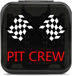 Racing Car Pit Crew Checkered Flag 24 Game Card Holder Case Storage Box Compatible with Switch Gifts for Game Lover