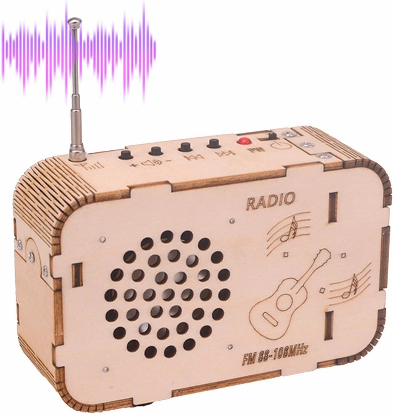 Radio Kit, Wood FM Radio Electronic Learning Set, Portable Make-A-Radio Kit, Radio Electronic Kit, Electronic Learning Radio Kit, Radio Project for Teens, Build Your Own Radio Kit, FM Radi