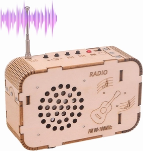 Radio Kit, Wood FM Radio Electronic Learning Set, Portable Make-A-Radio Kit, Radio Electronic Kit, Electronic Learning Radio Kit, Radio Project for Teens, Build Your Own Radio Kit, FM Radi