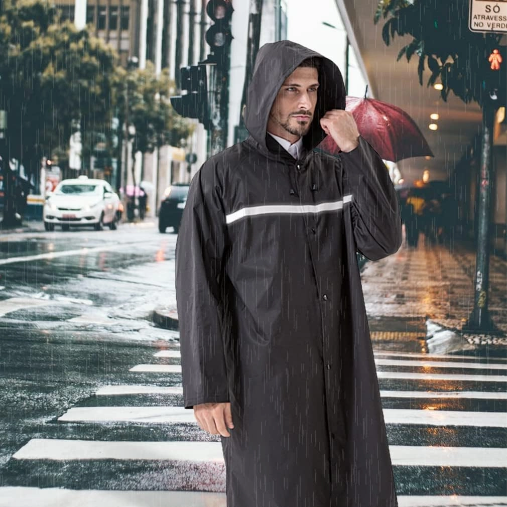 Rain Coats for Adults Rain Ponchos with Hoods Man Lightweight Raincoats Long Waterproof Jacket Windbreaker for Men Women