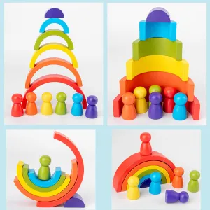 Rainbow Arched Building Blocks – Wooden Learning Toy