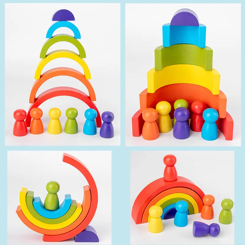 Rainbow Arched Building Blocks – Wooden Learning Toy