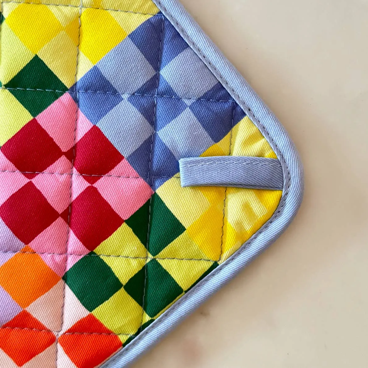 Rainbow Check Oven Mitt   Potholder Set