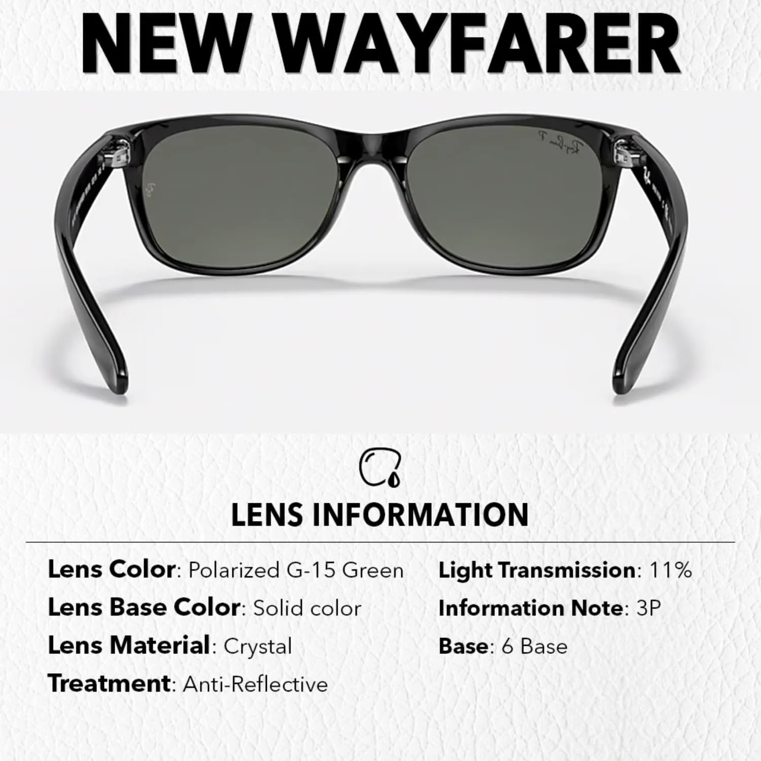 Ray-Ban RB2132 NEW WAYFARER Classic Square Unisex High Bridge Fit Sunglasses-Eyewear Kit-PREMIUM BUNDLE