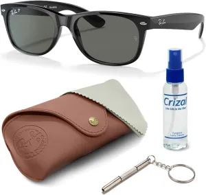 Ray-Ban RB2132 NEW WAYFARER Classic Square Unisex High Bridge Fit Sunglasses-Eyewear Kit-PREMIUM BUNDLE