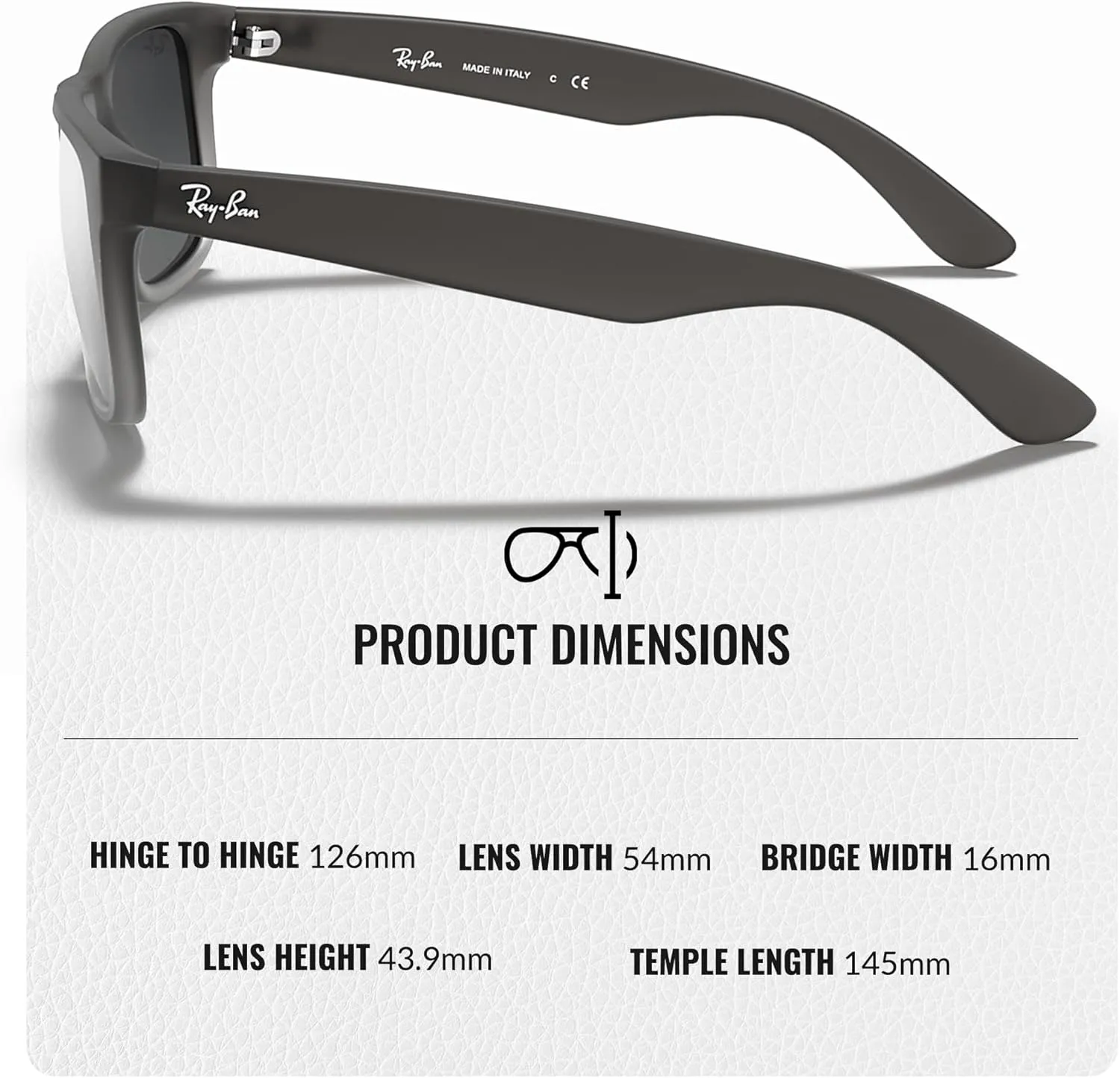 Ray-Ban RB4165 JUSTIN Classic Square Shape Sunglasses With Eyewear Kit Bundle - High Bridge Fit - Square Sunglasses