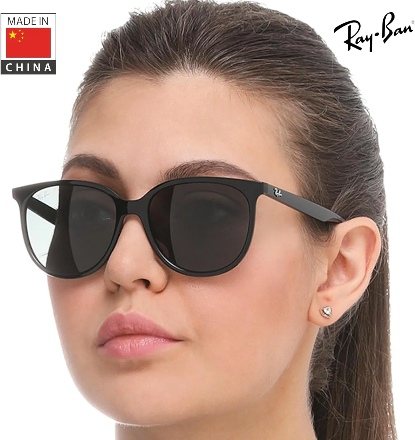 Ray-Ban RB4378 Square Shape Sunglasses With Eyewear Kit Bundle - High Bridge Fit - Square Sunglasses