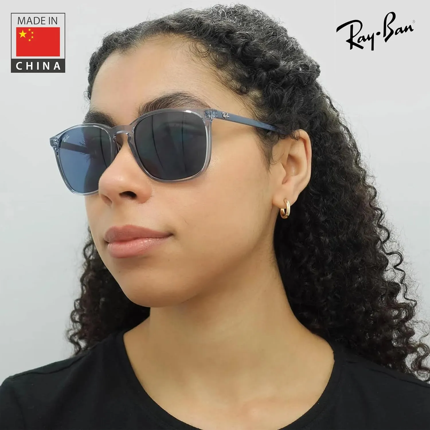 Ray-Ban RB4387 Square Shape Sunglasses for Men & Women With Eyewear Kit Bundle- Timeless Classic Sun Glasses