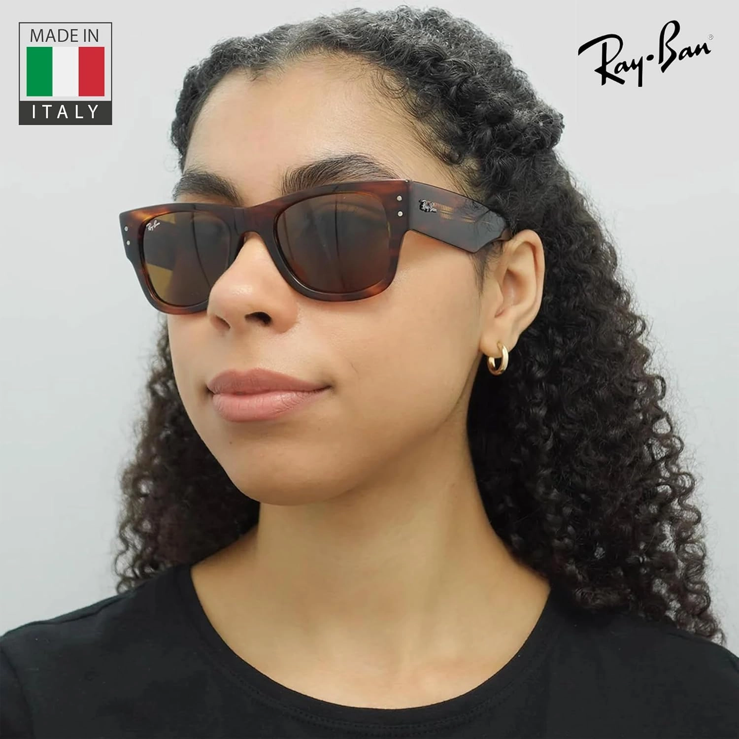 Ray-Ban RB0840S MEGA WAYFARER Square Shape Sunglasses With Eyewear Kit Bundle - High Bridge Fit - Square Sunglasses