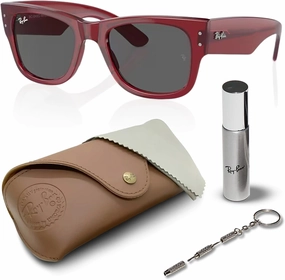 Ray-Ban RB0840S MEGA WAYFARER Square Shape Sunglasses With Eyewear Kit Bundle - High Bridge Fit - Square Sunglasses
