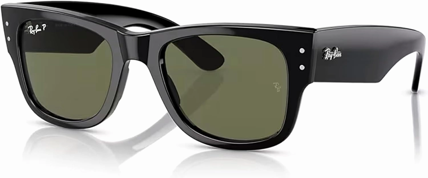 Ray-Ban RB0840S Mega Wayfarer Square Sunglasses for Men for Women   BUNDLE With Designer iWear Cleaning Kit
