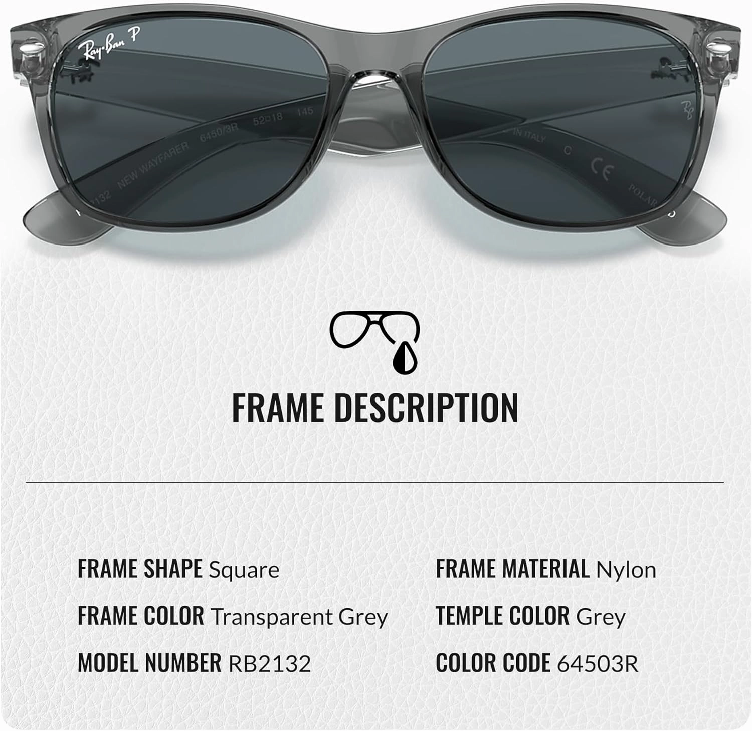 Ray-Ban RB2132 NEW WAYFARER Classic Square Shape Sunglasses With Eyewear Kit Bundle - High Bridge Fit - Square Sunglasses
