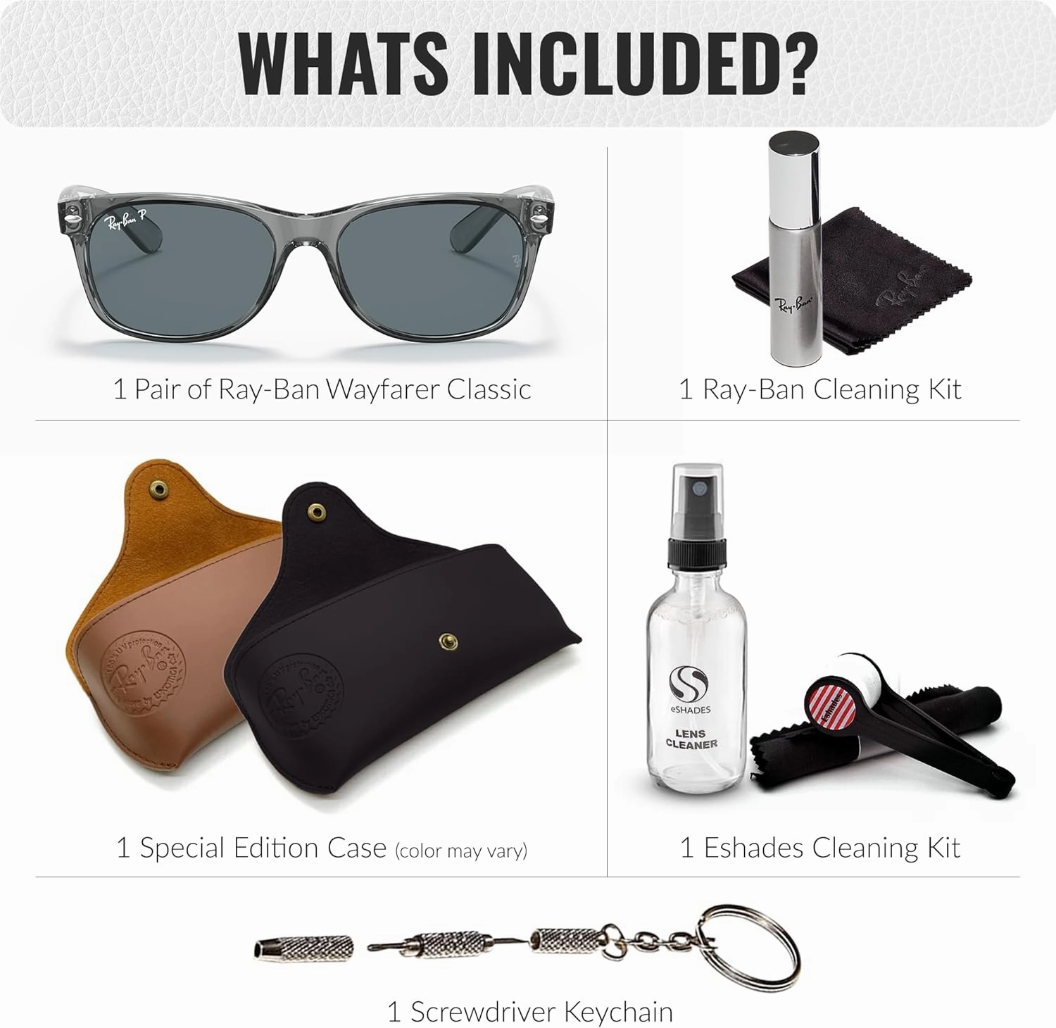 Ray-Ban RB2132 NEW WAYFARER Classic Square Shape Sunglasses With Eyewear Kit Bundle - High Bridge Fit - Square Sunglasses