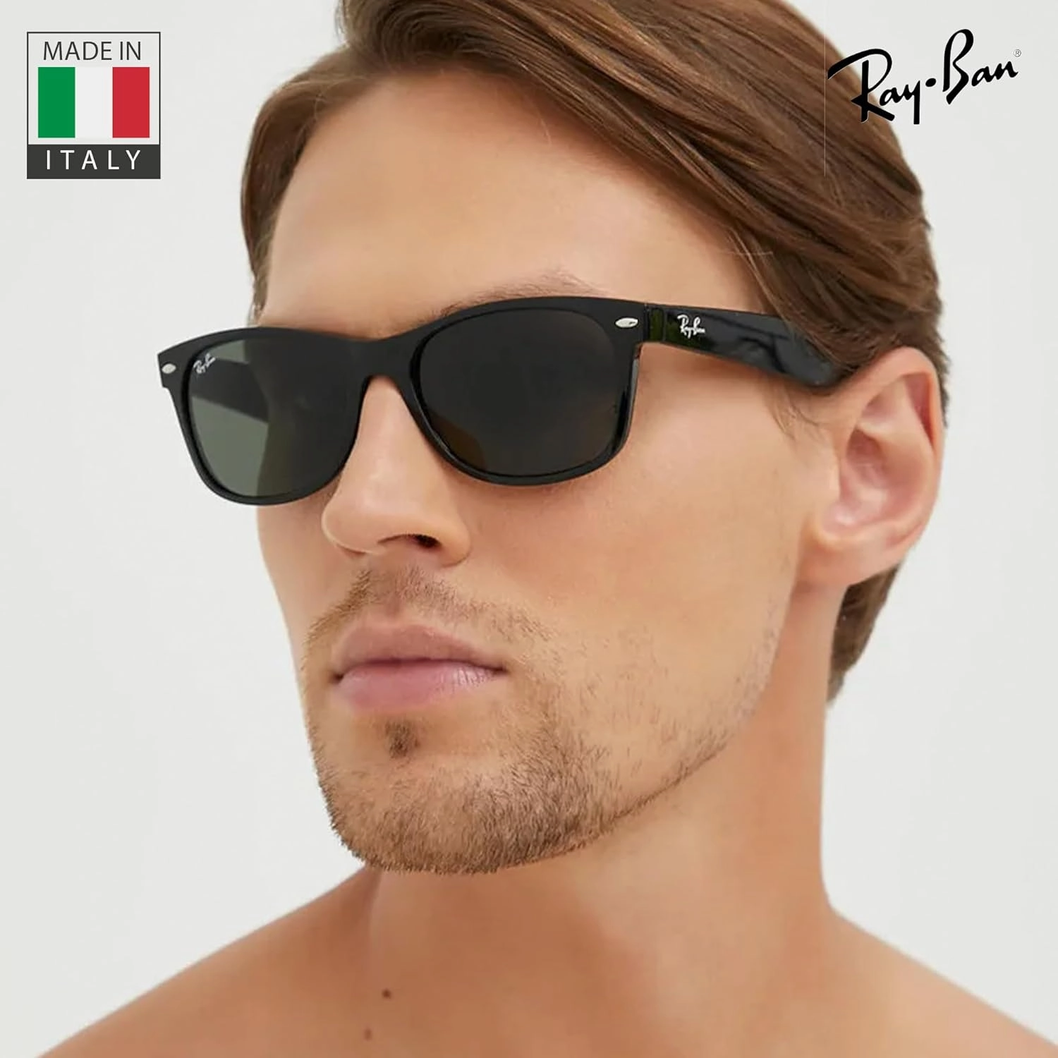 Ray-Ban RB2132 NEW WAYFARER Classic Square Shape Sunglasses With Eyewear Kit Bundle - High Bridge Fit - Square Sunglasses