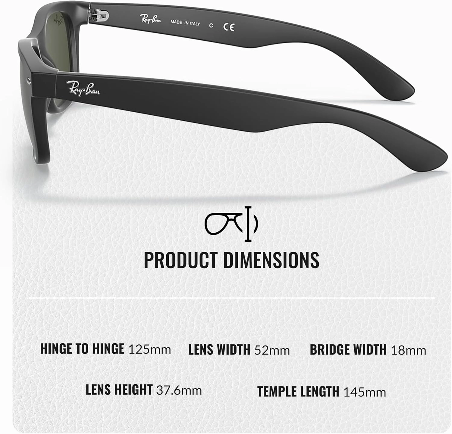 Ray-Ban RB2132 NEW WAYFARER Classic Square Shape Sunglasses With Eyewear Kit Bundle - High Bridge Fit - Square Sunglasses