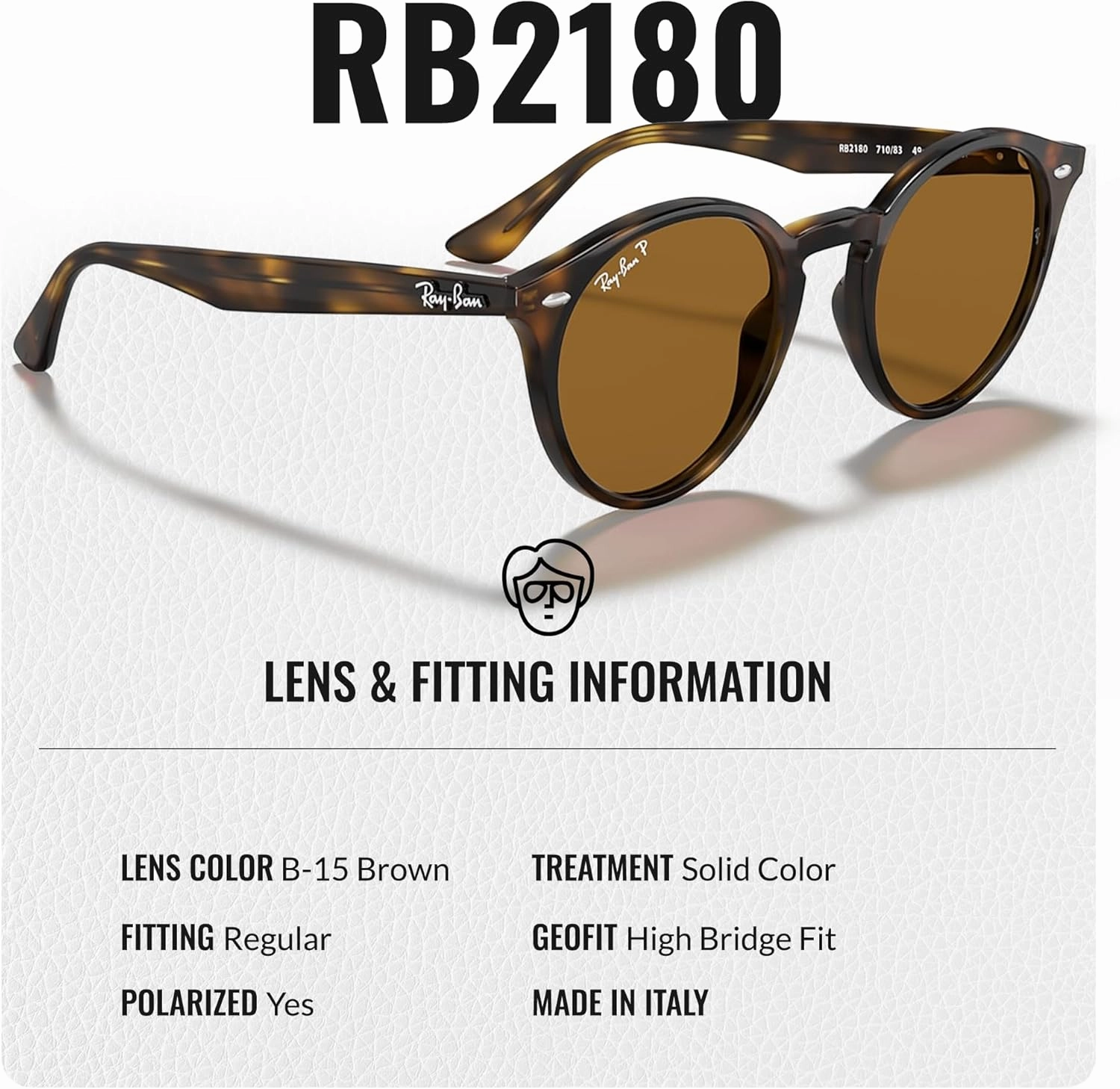 Ray-Ban RB2180 Round Shape Sunglasses for Men & Women With Eyewear Kit Bundle - Timeless Classic Sunglasses