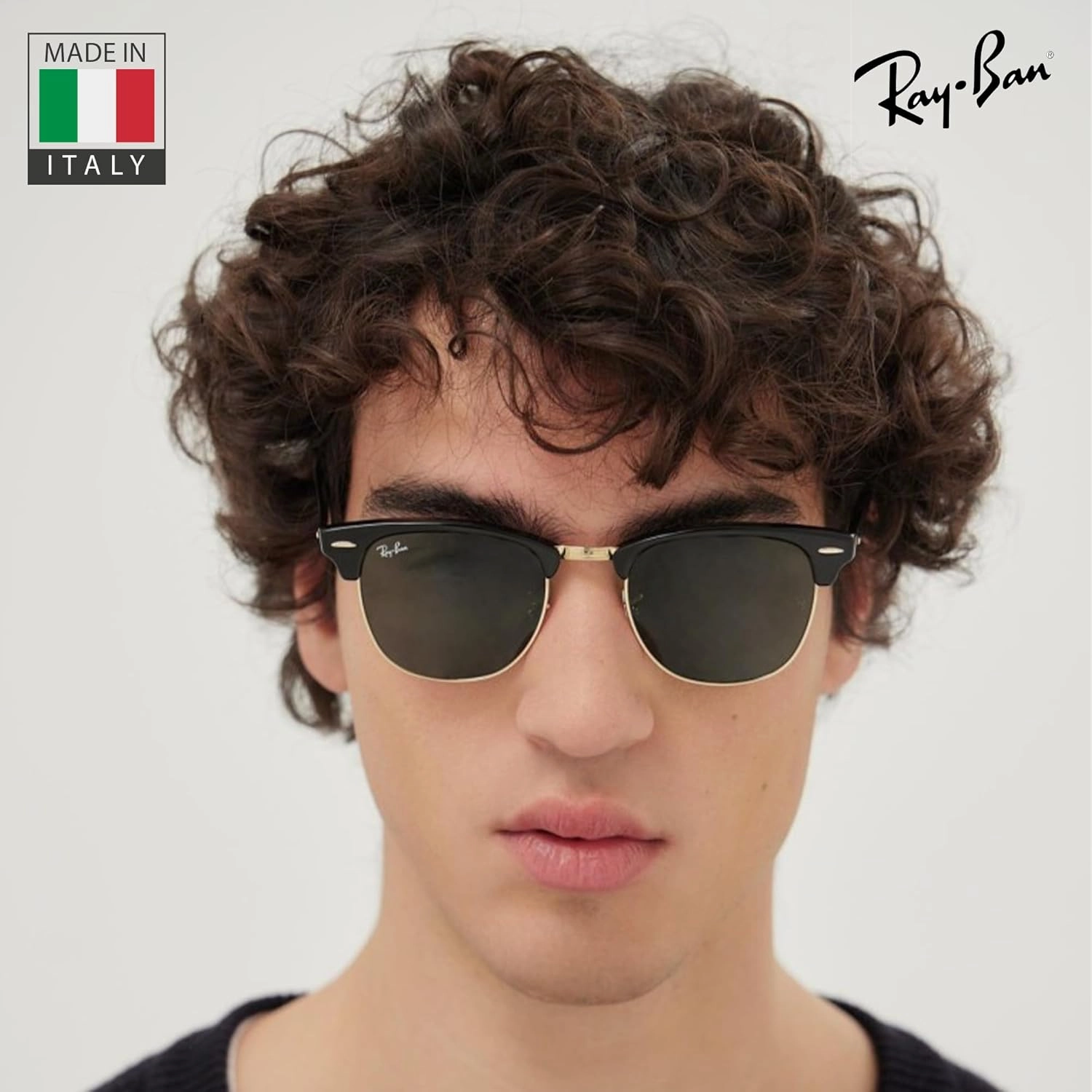 Ray-Ban RB3016 Clubmaster Classic Square Shape Sunglasses With Eyewear Kit Bundle - High Bridge Fit -Casual Square Sunglasses