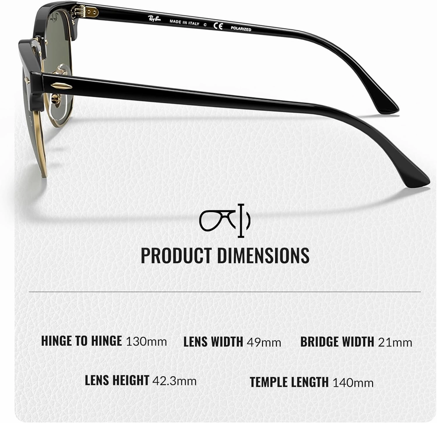Ray-Ban RB3016 Clubmaster Classic Square Shape Sunglasses With Eyewear Kit Bundle - High Bridge Fit -Casual Square Sunglasses
