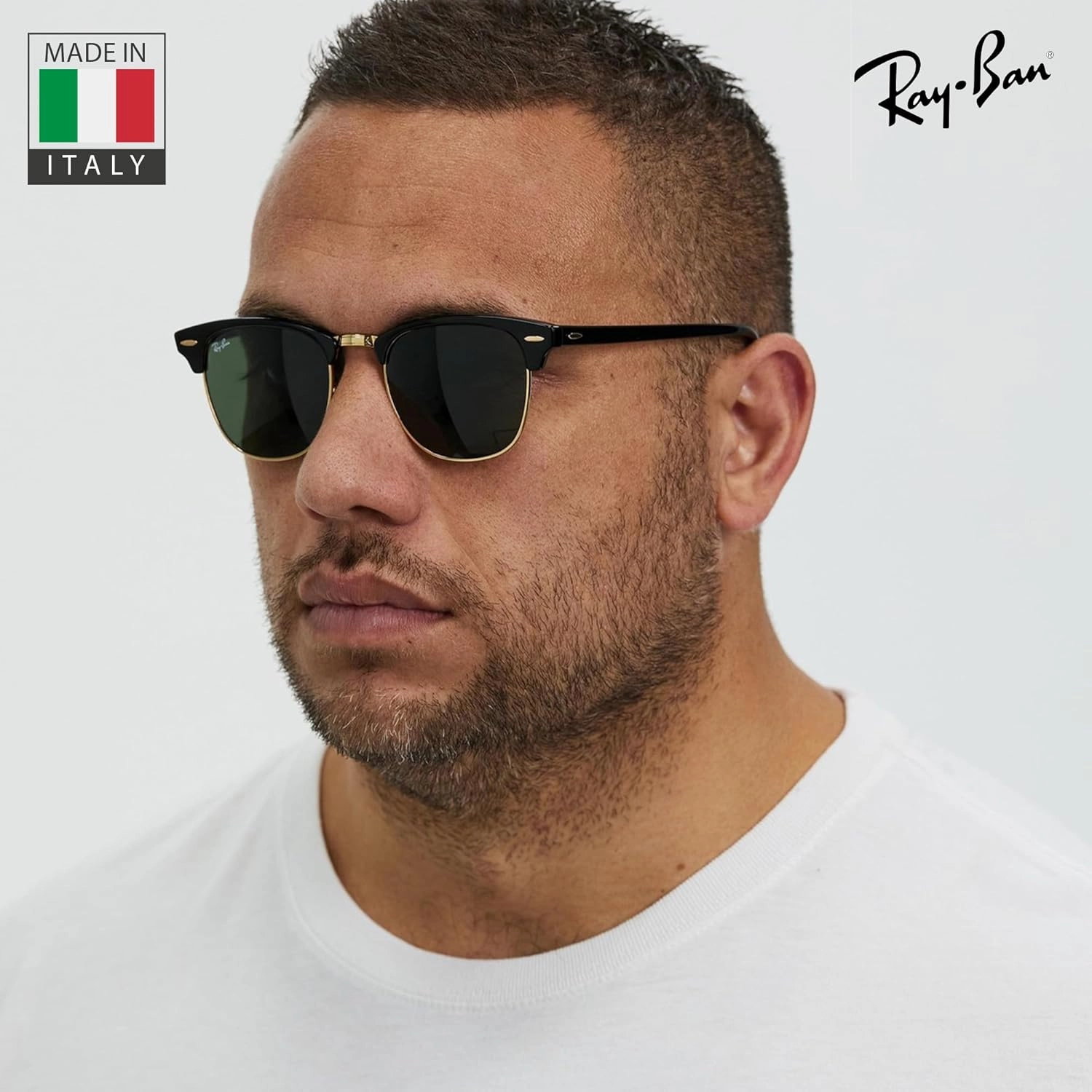 Ray-Ban RB3016 Clubmaster Classic Square Shape Sunglasses With Eyewear Kit Bundle - High Bridge Fit -Casual Square Sunglasses