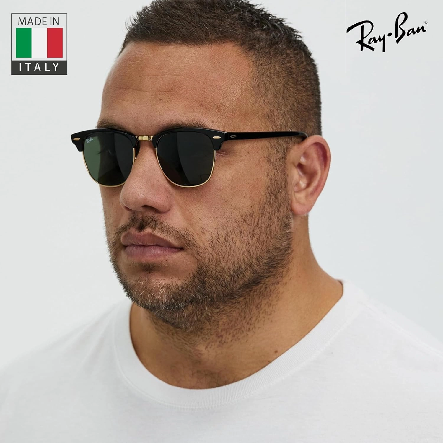 Ray-Ban RB3016 Clubmaster Classic Square Shape Sunglasses With Eyewear Kit Bundle - High Bridge Fit -Casual Square Sunglasses
