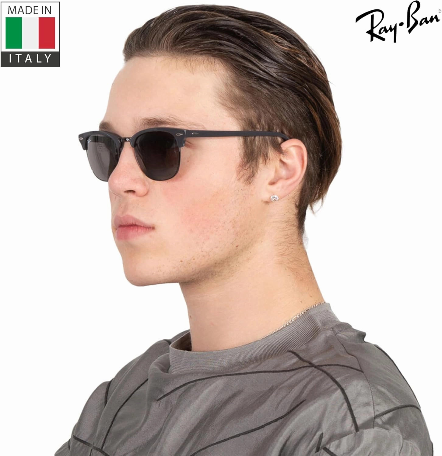 Ray-Ban RB3016 Clubmaster Classic Square Shape Sunglasses With Eyewear Kit Bundle - High Bridge Fit -Casual Square Sunglasses