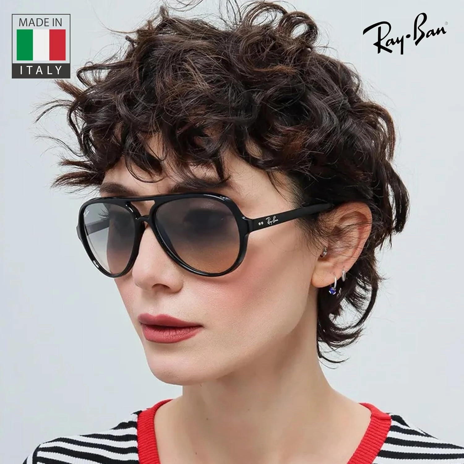 Ray-Ban RB4125 CATS 5000 Classic Pilot Shape Sunglasses for Men & Women With Eyewear Kit Bundle - Classic Sun Glasses