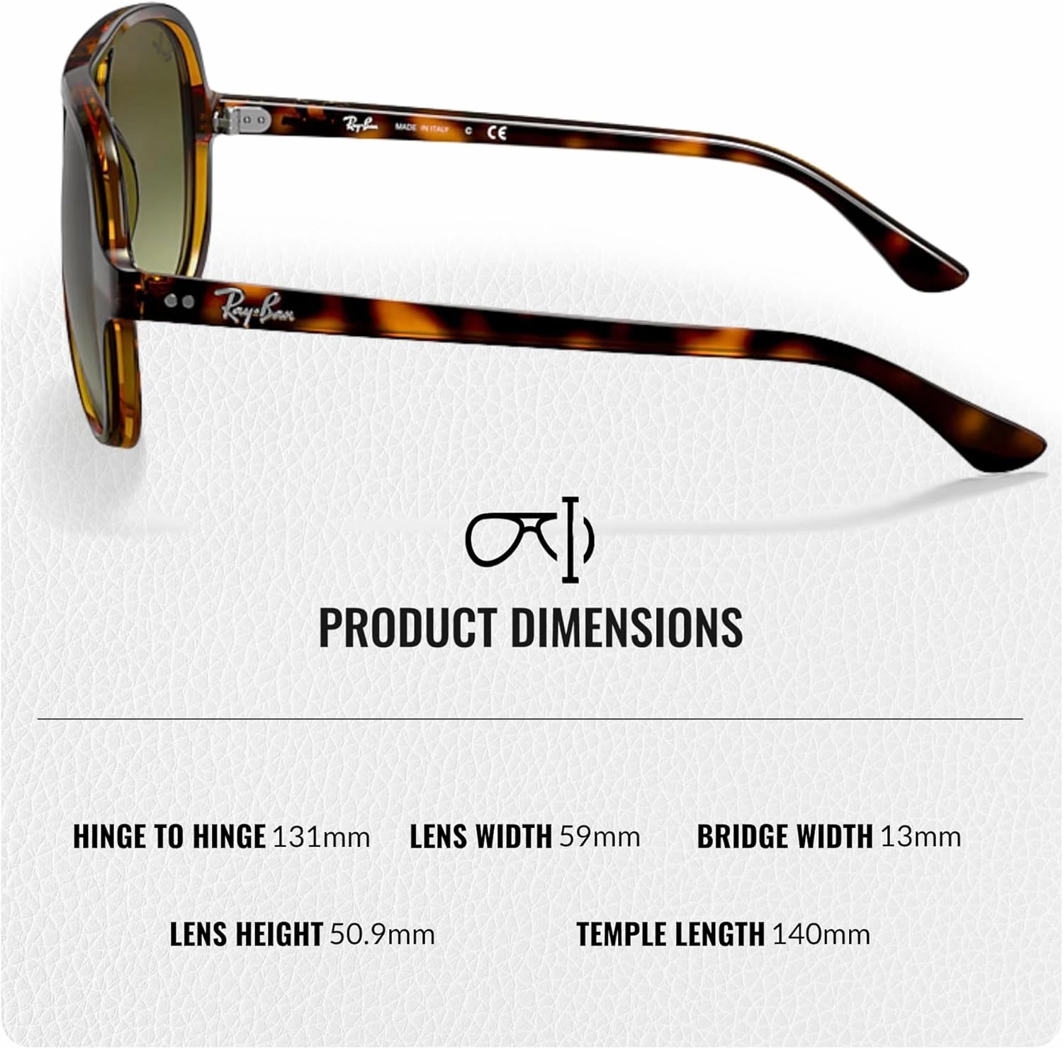 Ray-Ban RB4125 CATS 5000 Classic Pilot Shape Sunglasses for Men & Women With Eyewear Kit Bundle - Classic Sun Glasses
