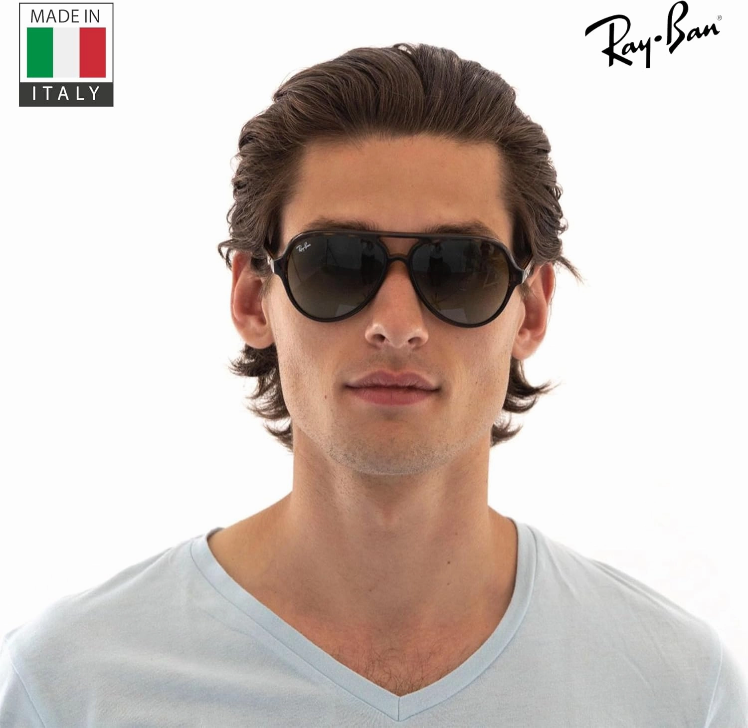 Ray-Ban RB4125 CATS 5000 Classic Pilot Shape Sunglasses for Men & Women With Eyewear Kit Bundle - Classic Sun Glasses