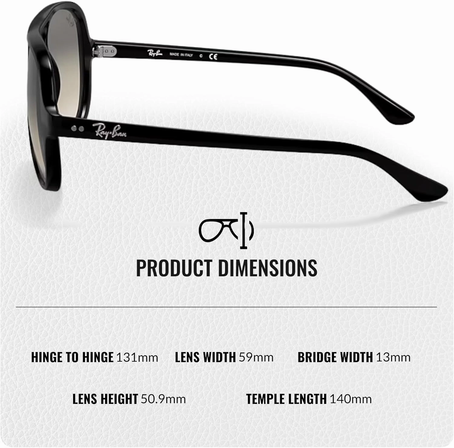 Ray-Ban RB4125 CATS 5000 Classic Pilot Shape Sunglasses for Men & Women With Eyewear Kit Bundle - Classic Sun Glasses