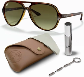 Ray-Ban RB4125 CATS 5000 Classic Pilot Shape Sunglasses for Men & Women With Eyewear Kit Bundle - Classic Sun Glasses