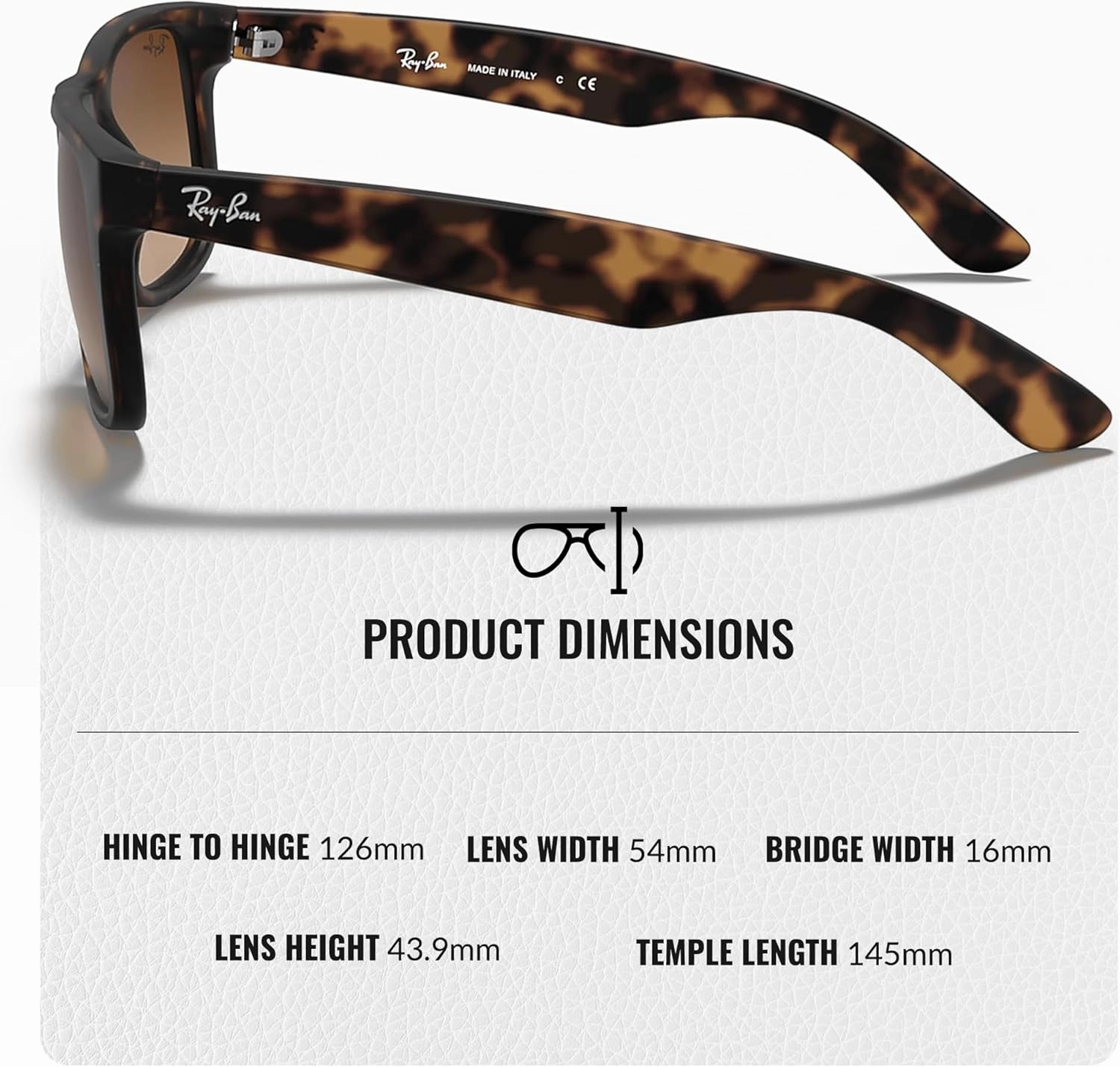 Ray-Ban RB4165 JUSTIN Classic Square Shape Sunglasses With Eyewear Kit Bundle - High Bridge Fit - Square Sunglasses