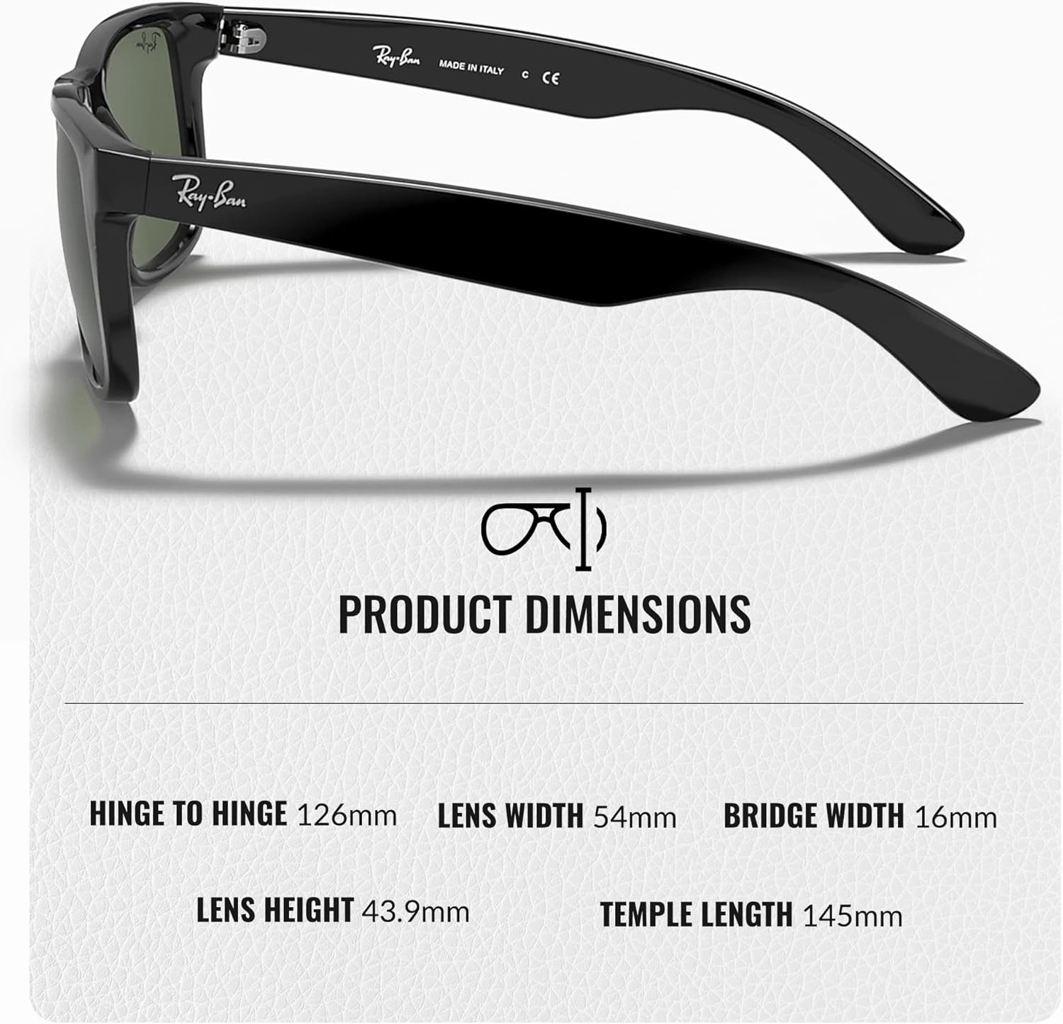 Ray-Ban RB4165 JUSTIN Classic Square Shape Sunglasses With Eyewear Kit Bundle - High Bridge Fit - Square Sunglasses