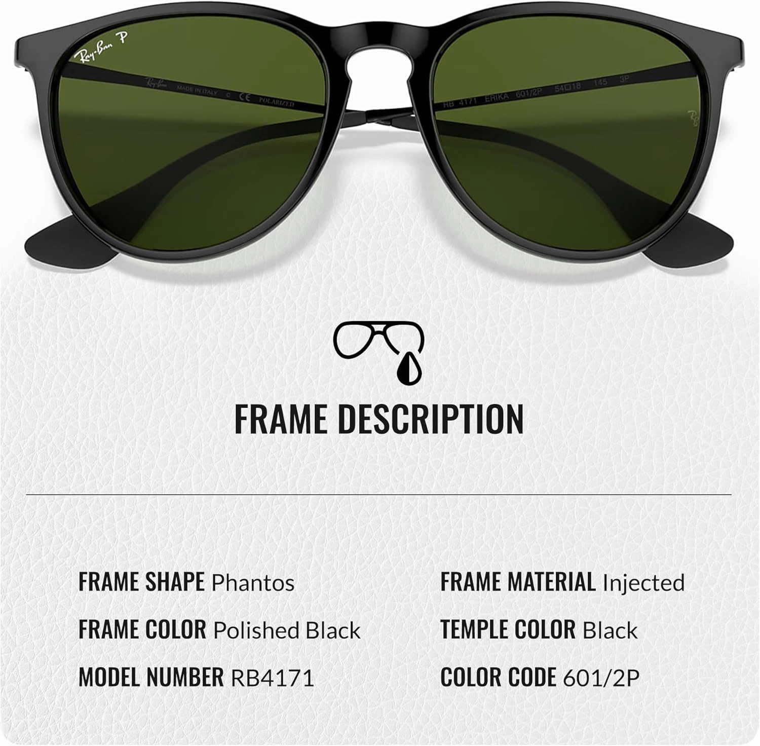 Ray-Ban RB4171 ERIKA Classic Phantos Shape Sunglasses With Eyewear Kit Bundle - High Bridge Fit - Retro Sunglasses