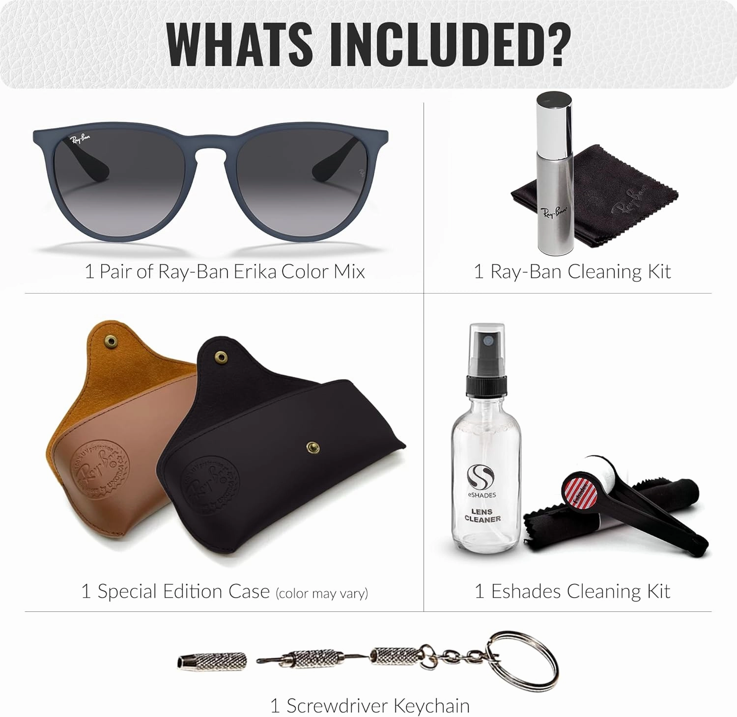 Ray-Ban RB4171 ERIKA Classic Phantos Shape Sunglasses With Eyewear Kit Bundle - High Bridge Fit - Retro Sunglasses