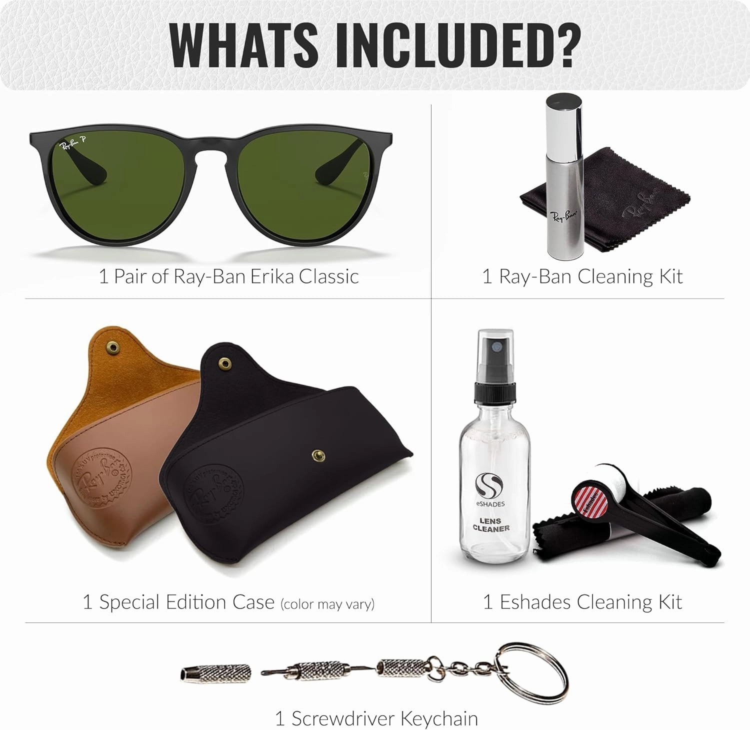 Ray-Ban RB4171 ERIKA Classic Phantos Shape Sunglasses With Eyewear Kit Bundle - High Bridge Fit - Retro Sunglasses