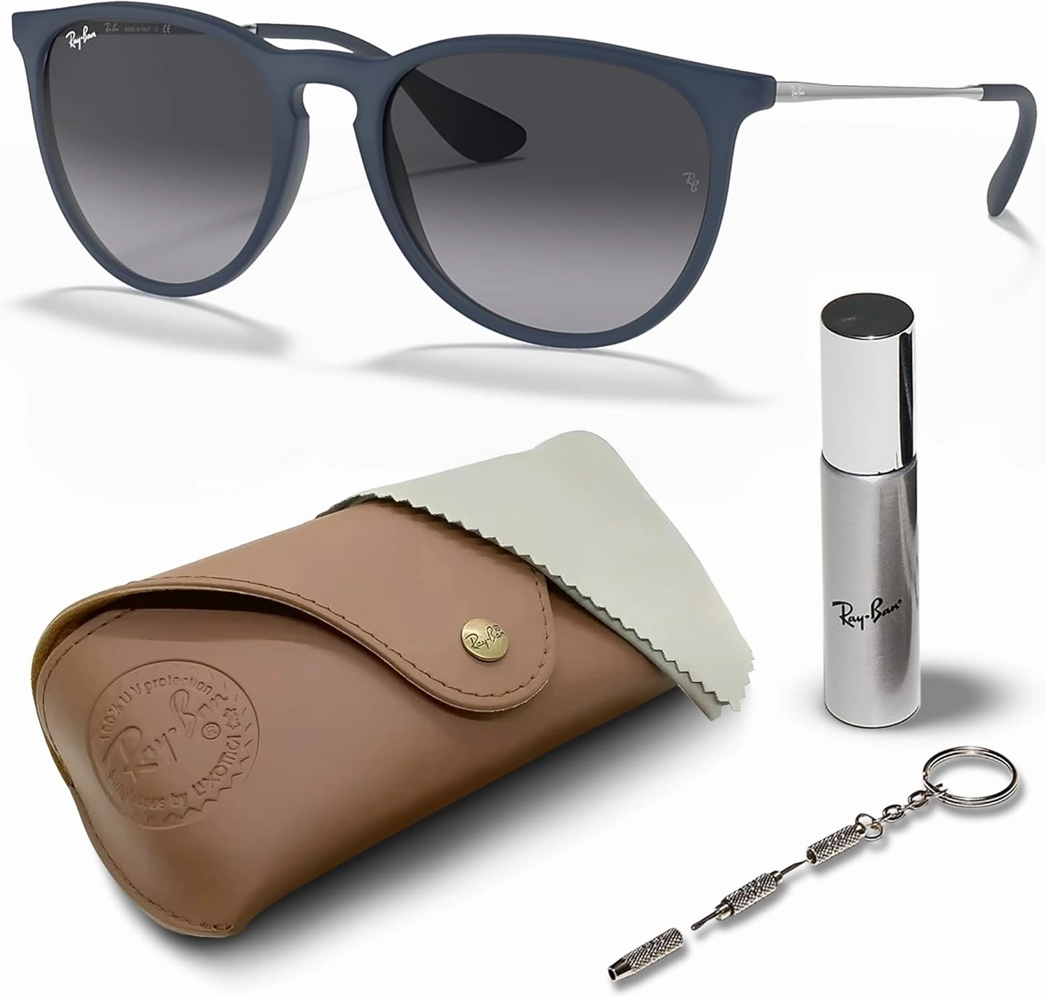 Ray-Ban RB4171 ERIKA Classic Phantos Shape Sunglasses With Eyewear Kit Bundle - High Bridge Fit - Retro Sunglasses