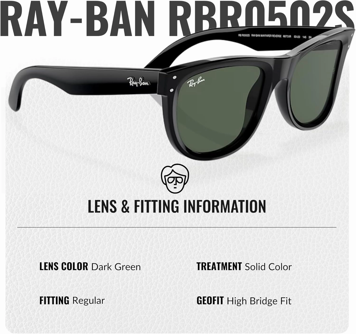 Ray-Ban RBR0502S Boyfriend Reverse Square Non-Polarized Sunglasses for Men & Women With Eyewear Kit Bundle - Classic Lenses