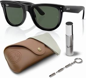 Ray-Ban RBR0502S Boyfriend Reverse Square Non-Polarized Sunglasses for Men & Women With Eyewear Kit Bundle - Classic Lenses