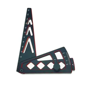 RC Car Wheel Height Measuring Multifunctional Ruler Car Camber Gauge Adjustable for 1/10 1/8 RC Crawler(Red Black)