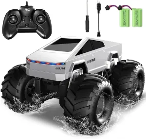 RC Cyber Truck Toy Car 1:16 Scale, Waterproof 4WD Amphibious, Remote Control for Kids 6 , All-Terrain Off-Road Pickup, 2.4GHz, Ideal Gift for Boys (XS-1)