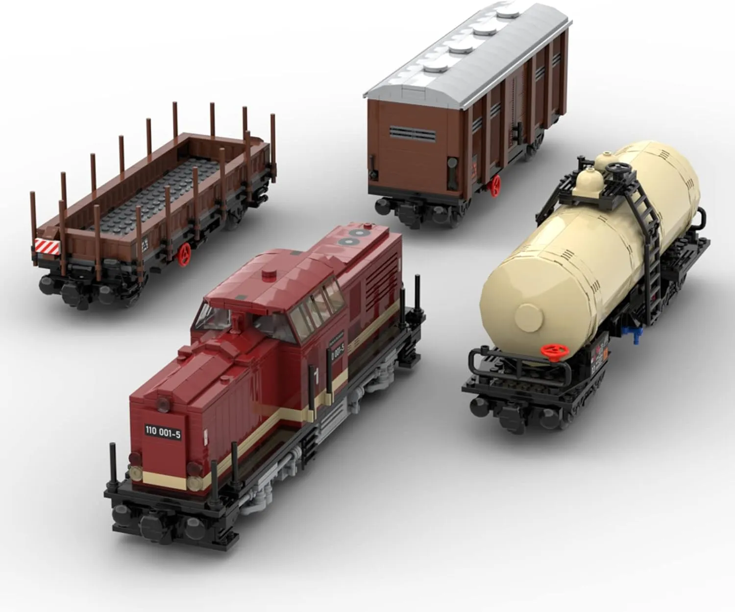 RC European Railway Train Building Blocks, MOC-81729 Headstock and Freight Train Construction Kits Set for Adults, Perfect Home Ornaments, 2171 Pieces
