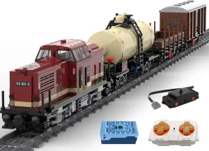 RC European Railway Train Building Blocks, MOC-81729 Headstock and Freight Train Construction Kits Set for Adults, Perfect Home Ornaments, 2171 Pieces