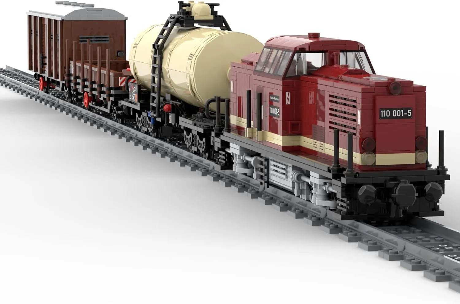 RC European Railway Train Building Blocks, MOC-81729 Headstock and Freight Train Construction Kits Set for Adults, Perfect Home Ornaments, 2171 Pieces