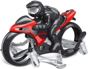 RC Four-axis 2.4G Aircraft, Rechargeable Mini Motorcycle, Land-air Dual-Mode Remote Control Motorcycle, Flying Motorcycle Toys, Children's Electric Toys, Children's Gifts
